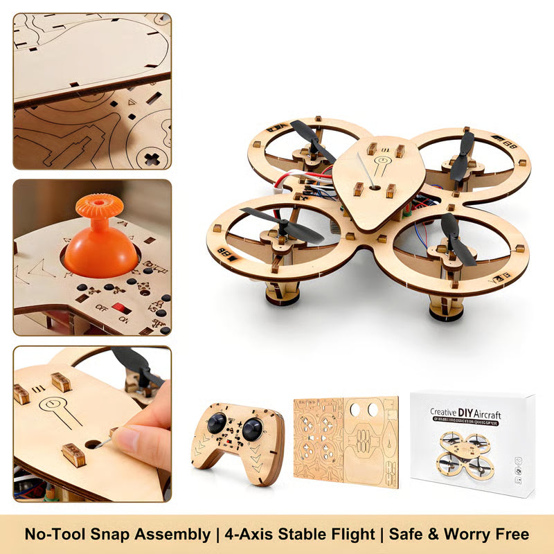 🎁🔥🧩 DIY Wooden Drone Building Kit 🚁