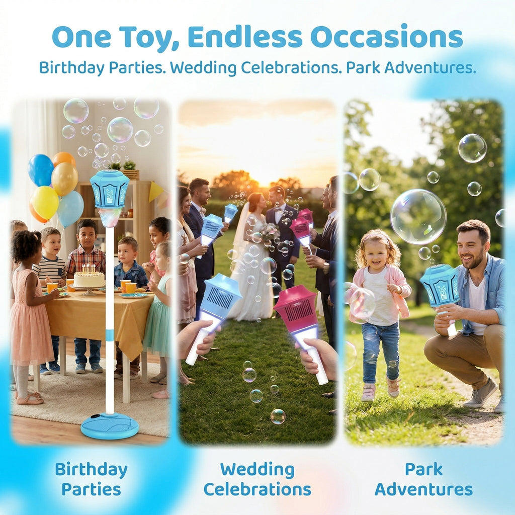 Automatic Bubble Machine for Kids – Bubble Maker with Lights