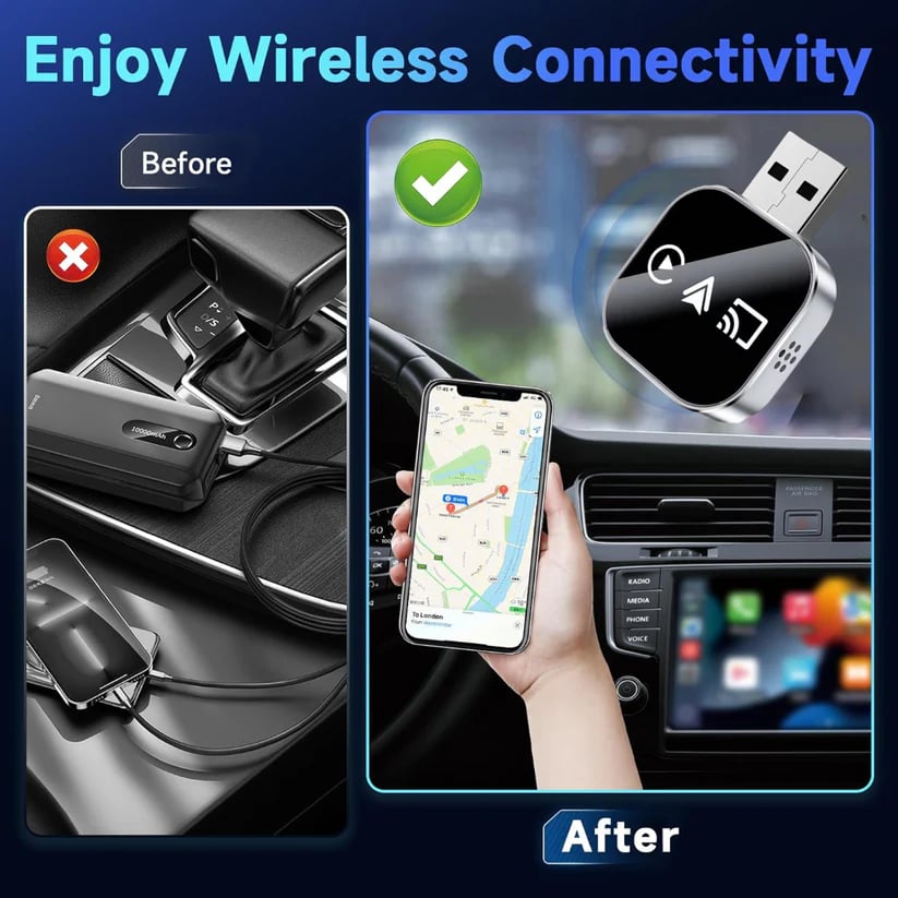 🔥2026 Upgrade 3-in-1 Wireless CarPlay Adapter🚚Buy 2 Free Shipping