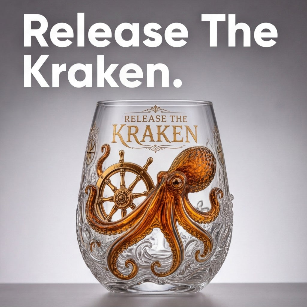 Whiskey Glass with Skull Captain Design