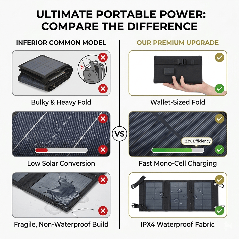 ☀️ Foldable 10W Solar Charger Panel with USB Output