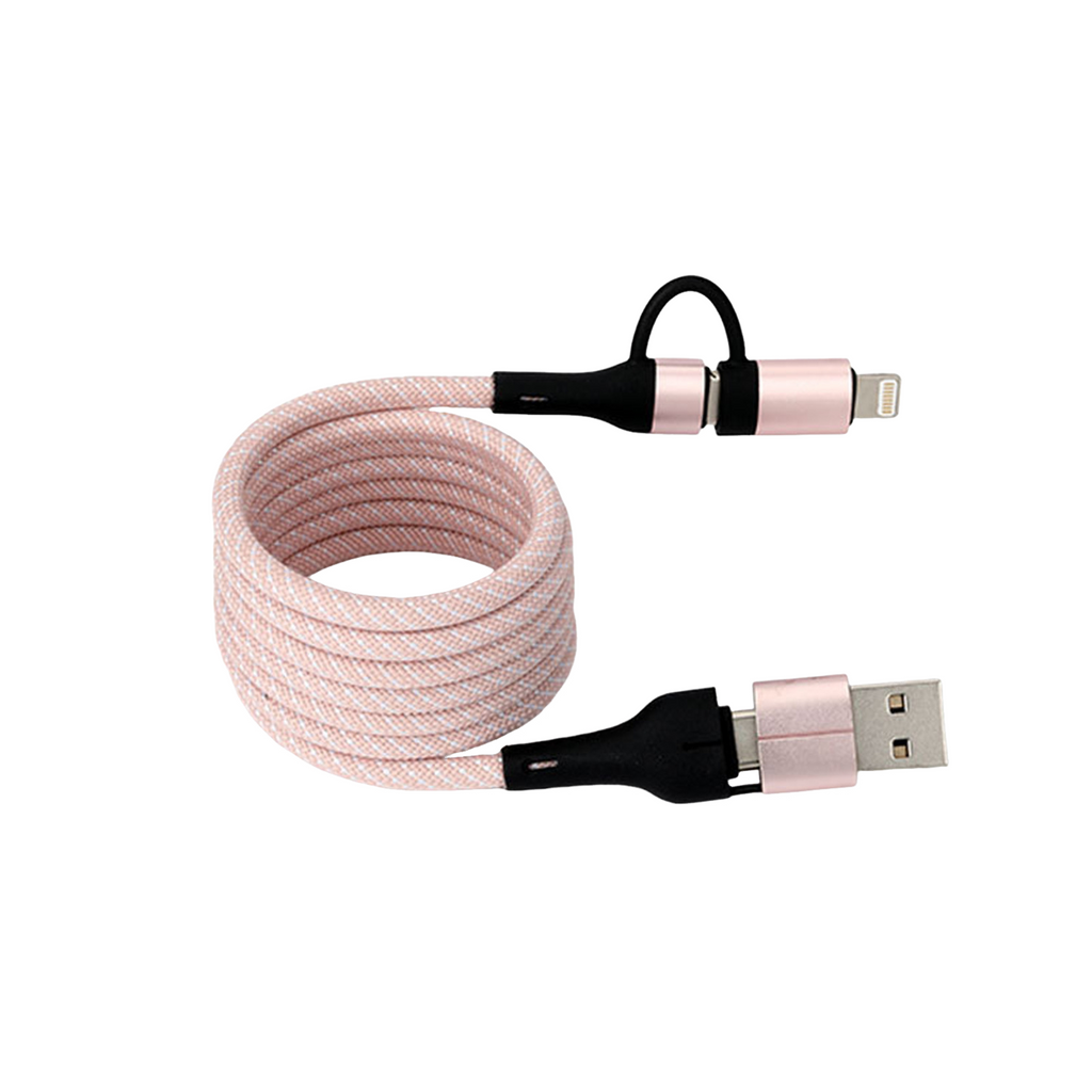 100W 4-in-1 Aluminum Alloy Magnetic Retractable Data Cable