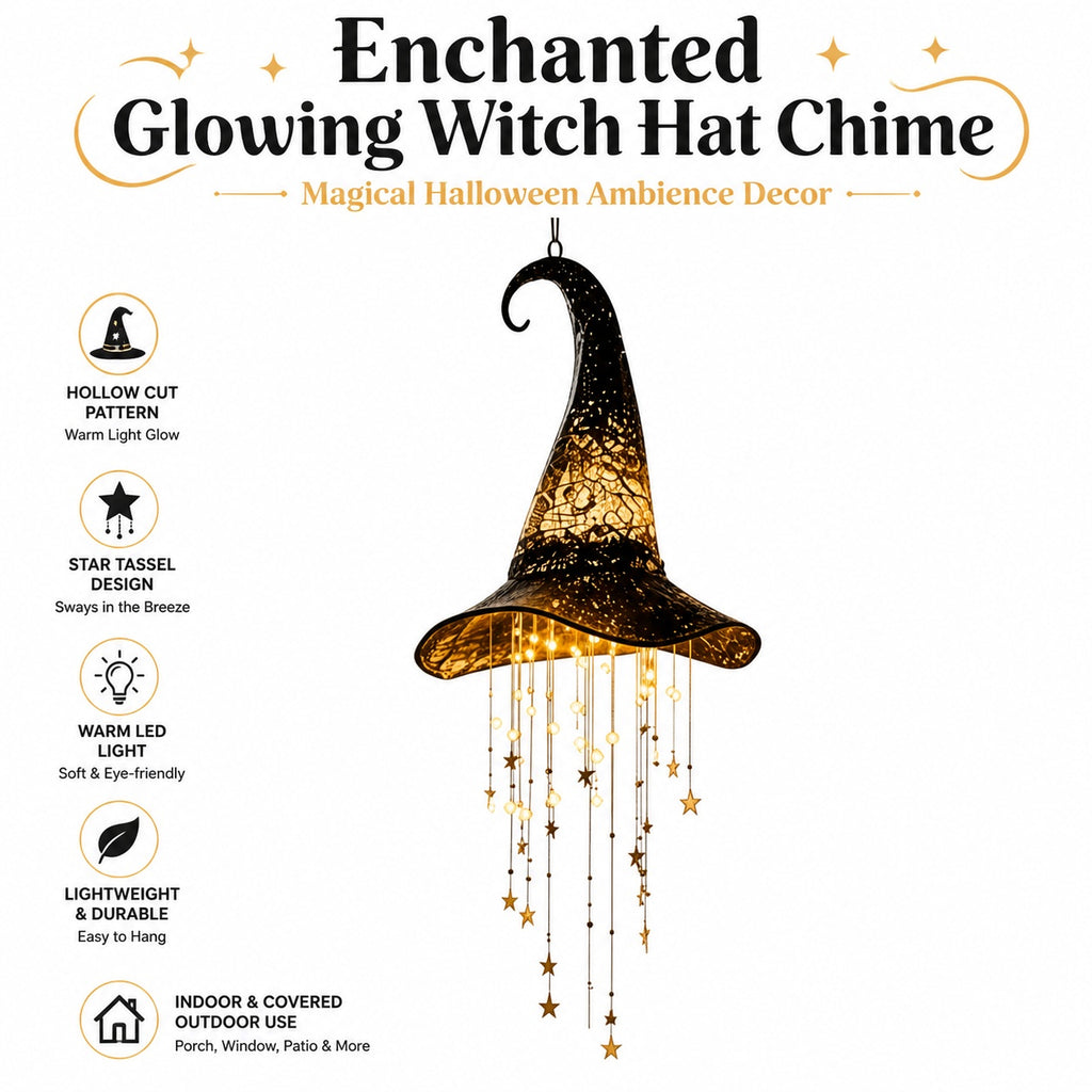 Glowing Star Tassel Witch Hat Ornament