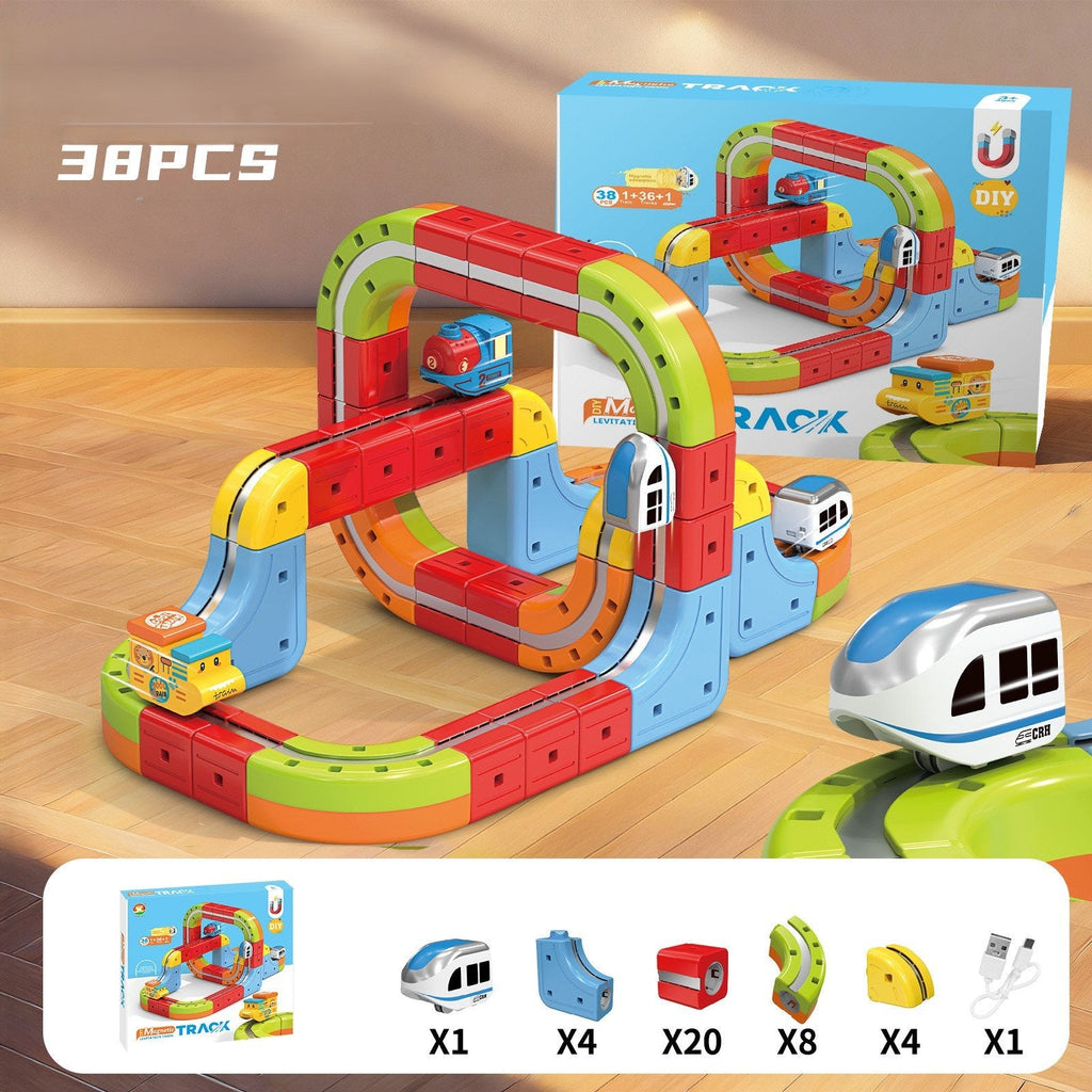 Magic Rail Track Blocks – Creative DIY Train Set with LED & Gravity-Defying Upside-Down Track | Kids Gift
