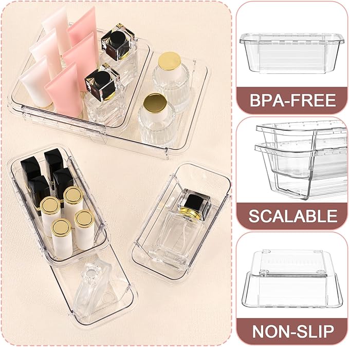 📦 Expandable Clear Drawer Organizer | Customizable Storage