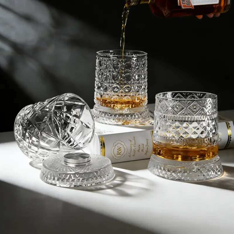 🎁Hot Sale Promotion 49% OFF🔥 Luxury 360° Spinning Crystal Glass