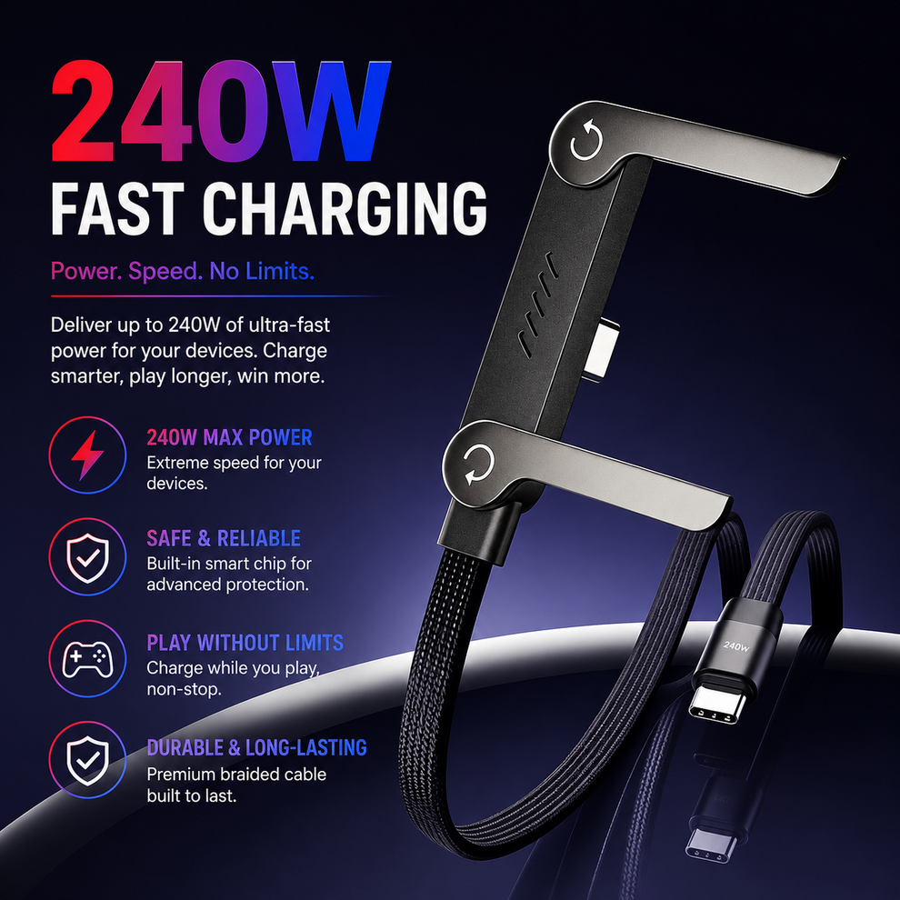 240W Fast-Charging Multifunctional Phone Stand Data Cable