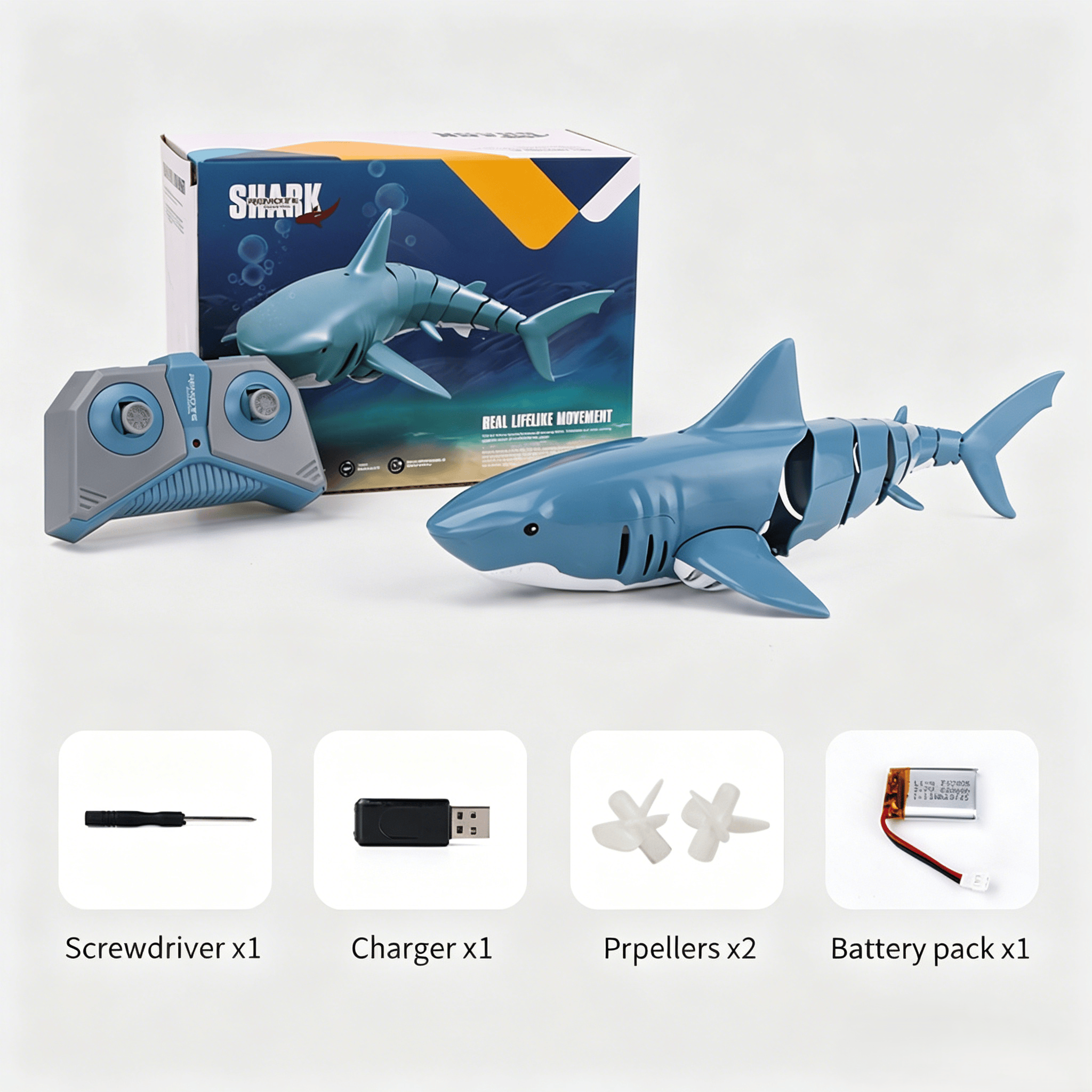 🦈💦2.4G Remote Control Shark Toy – Realistic Swimming RC Shark for Kids