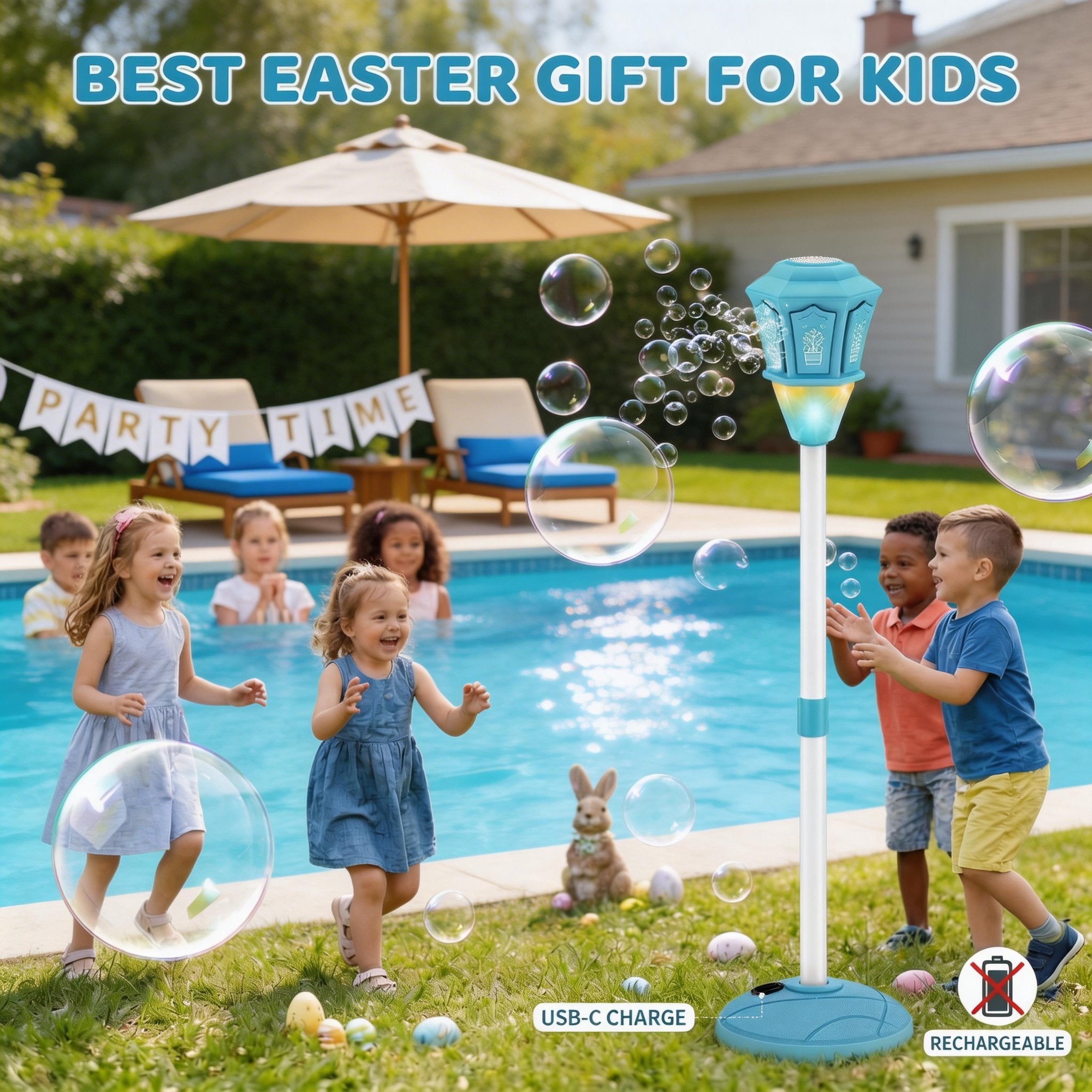 Automatic Bubble Machine for Kids – Bubble Maker with Lights