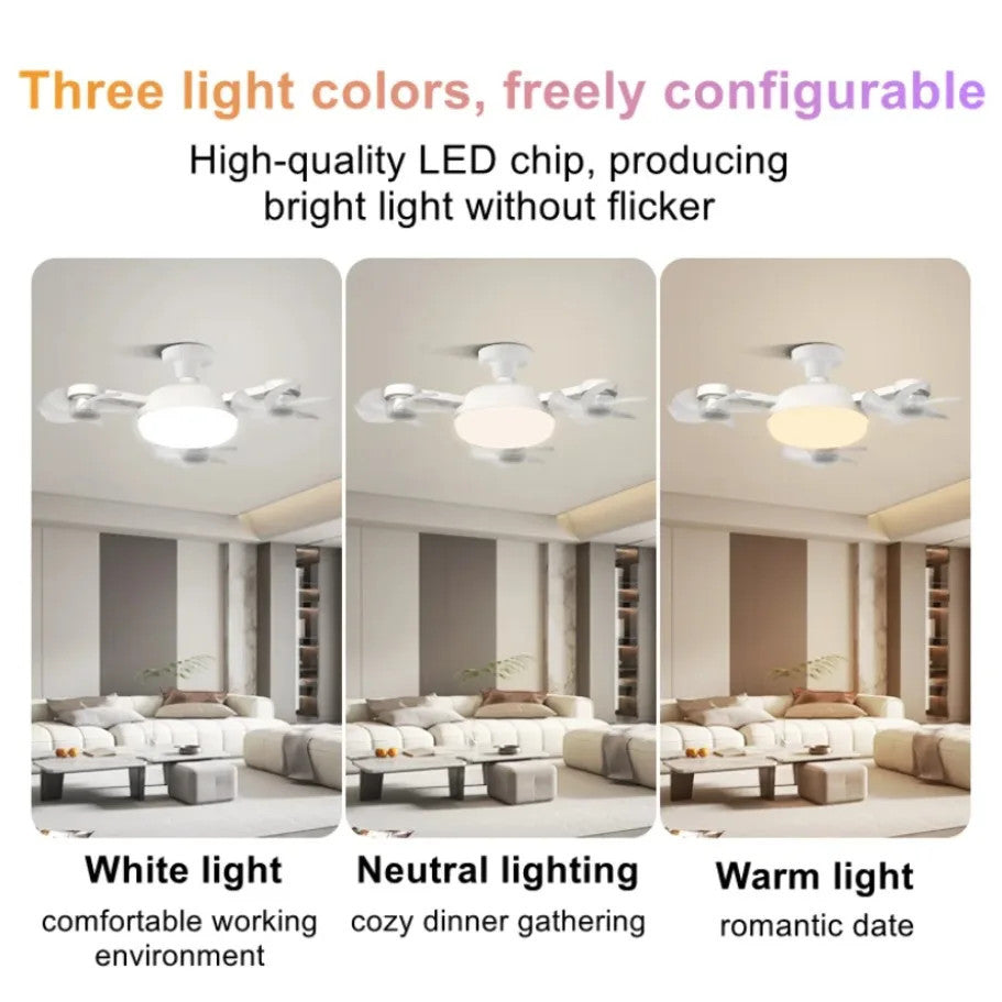 2-in-1 E27 Ceiling Fan Light with Remote Control