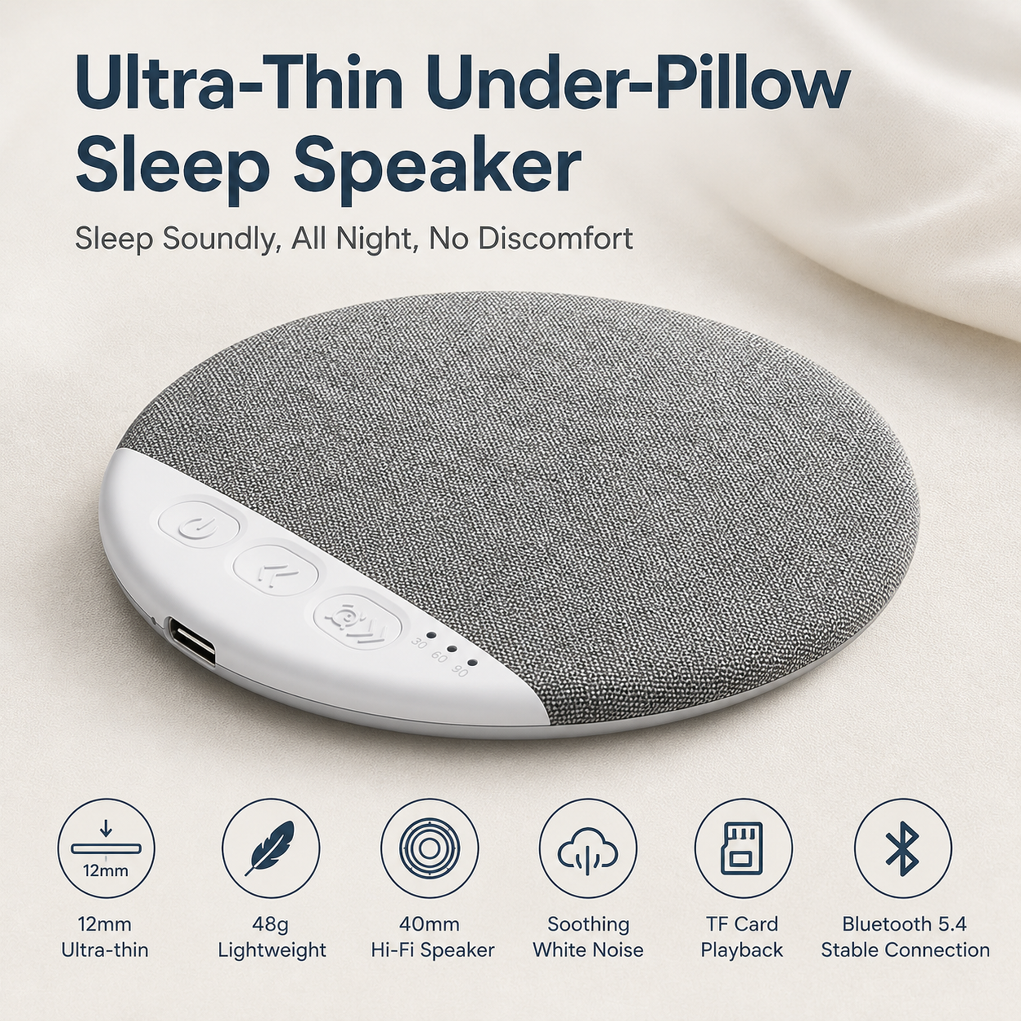 Ultra-thin under-pillow sleep-aid speaker / Bluetooth speaker