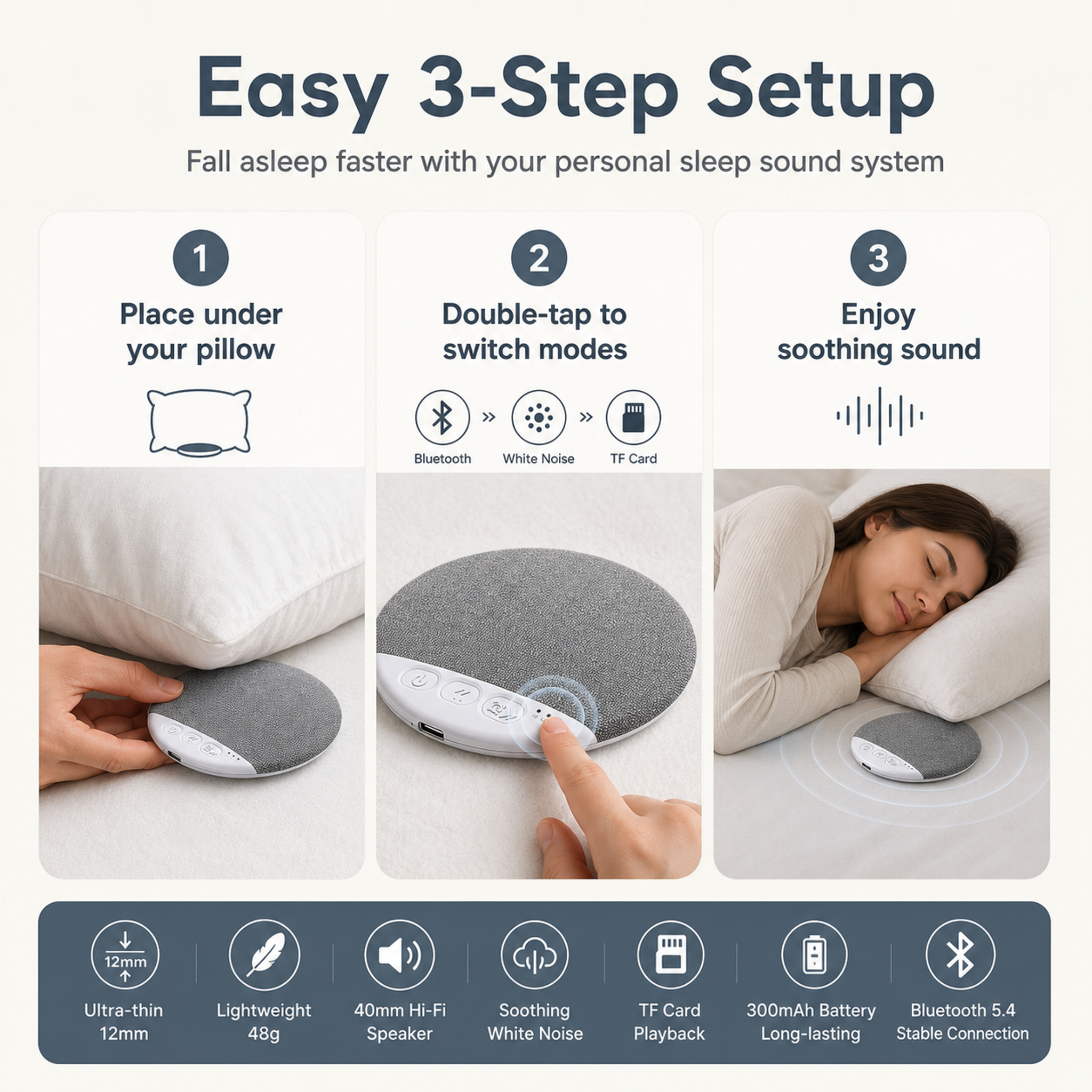 Ultra-thin under-pillow sleep-aid speaker / Bluetooth speaker