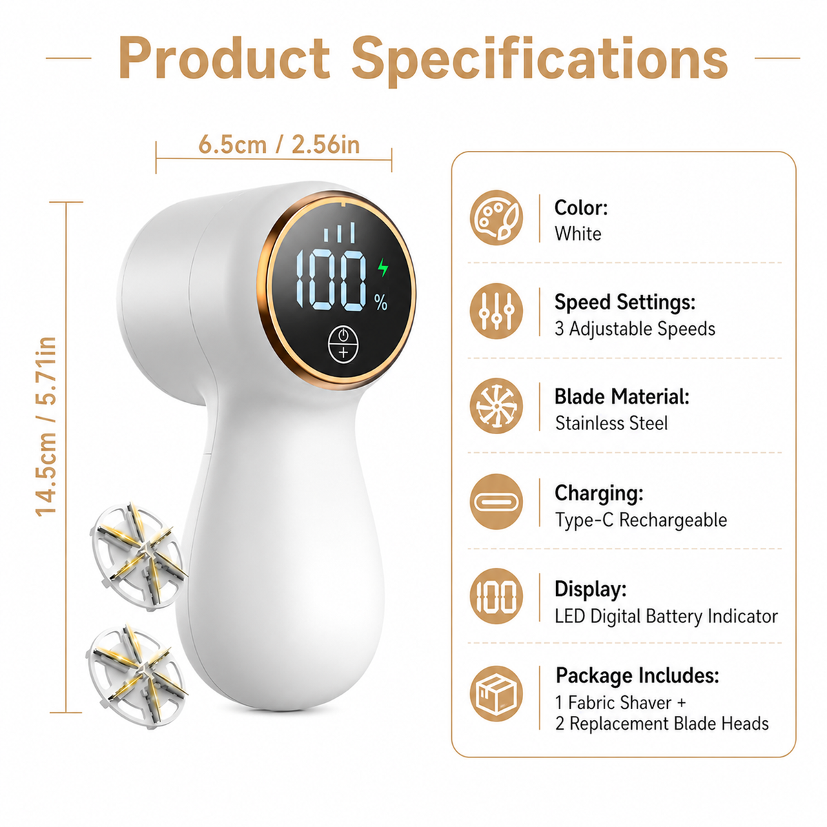 LED digital display rechargeable three-speed adjustable lint remover