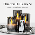 Three-piece LED electronic candle set