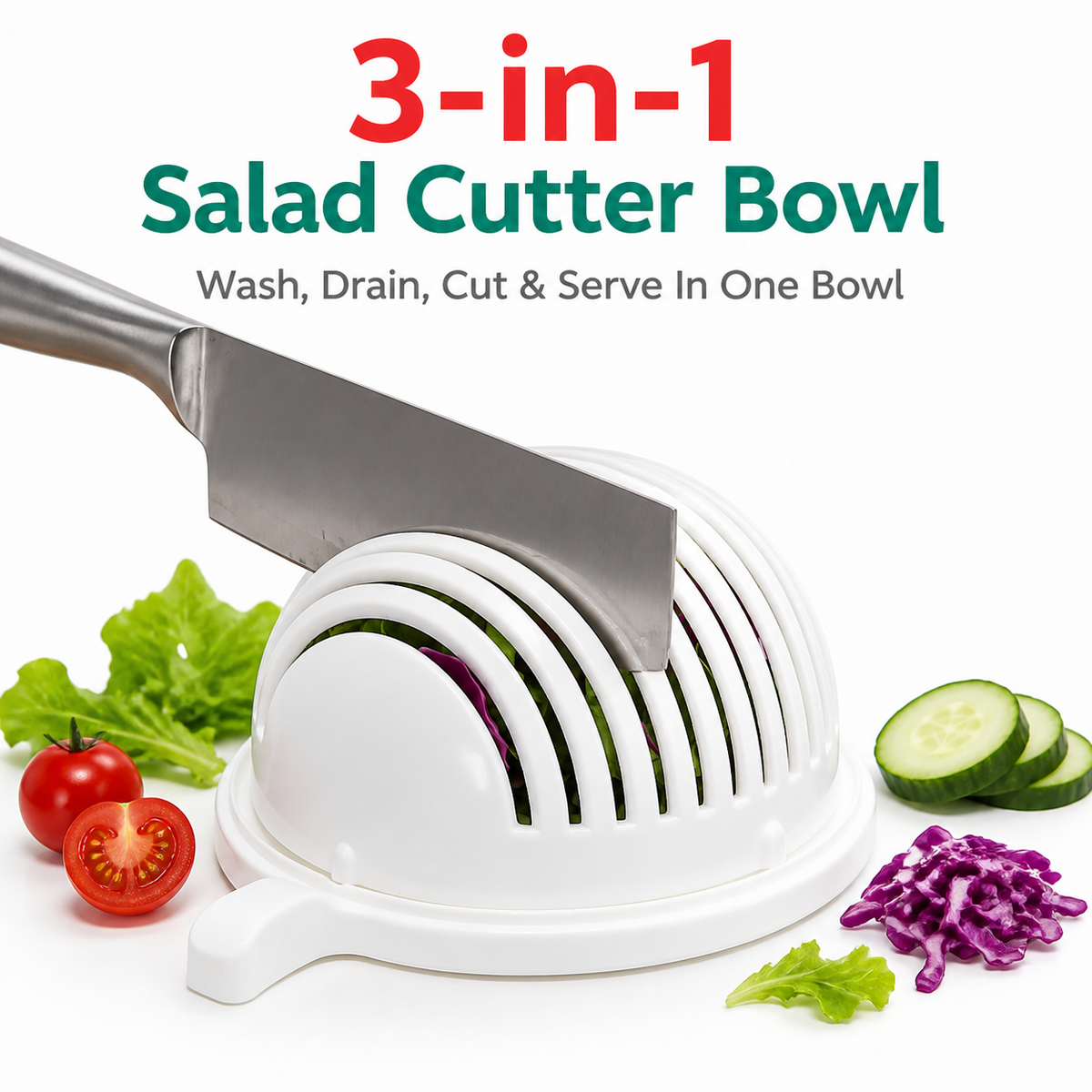 Fruit Salad Cutter Bowl with Strainer