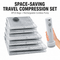 Travel compression storage bag with charge pump set gray 6PCS