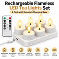 6-pack of rechargeable flameless tea wax