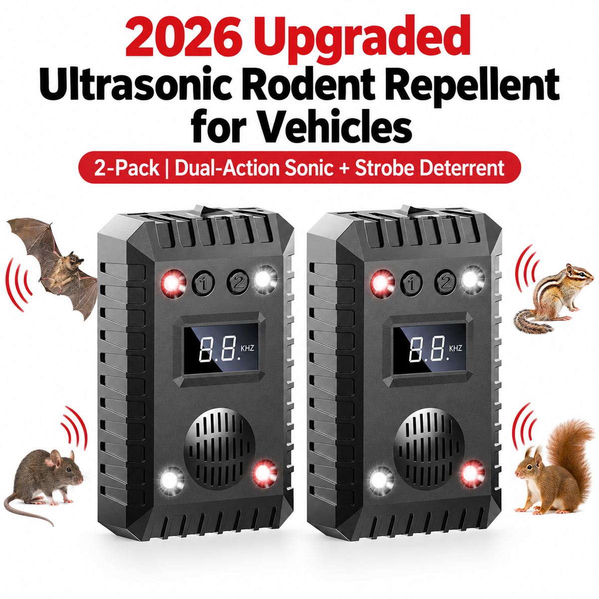 2026 Model Ultrasonic Rodent Repeller for Vehicle Engines
