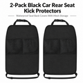 Car rear seat anti-dirty pad, with double mesh bag storage bag 2 pieces in black