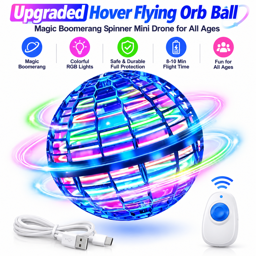 Levitating spinning flying ball
