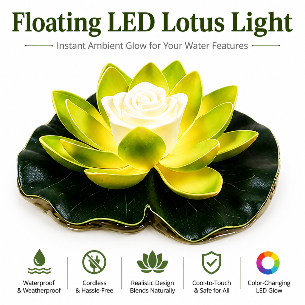 Floating LED lotus lamp