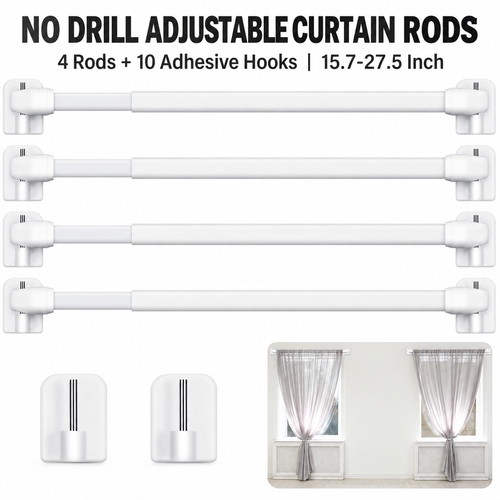 4-Piece Telescopic Tension Rod Set