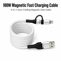 100W 4-in-1 Aluminum Alloy Magnetic Retractable Data Cable