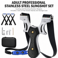 Stainless Steel Slingshot Set with Rubber Bands and Box