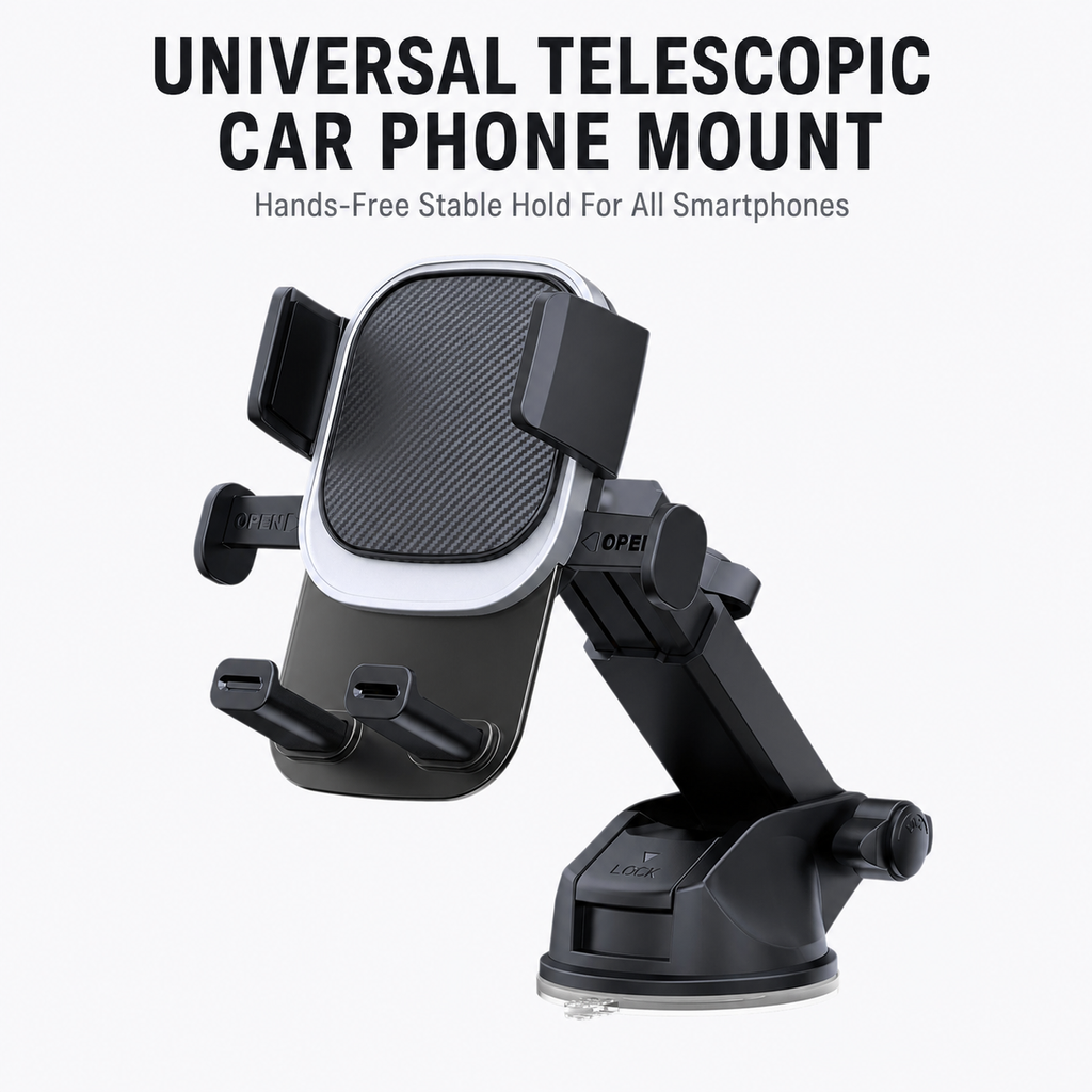 Telescopic car phone holder