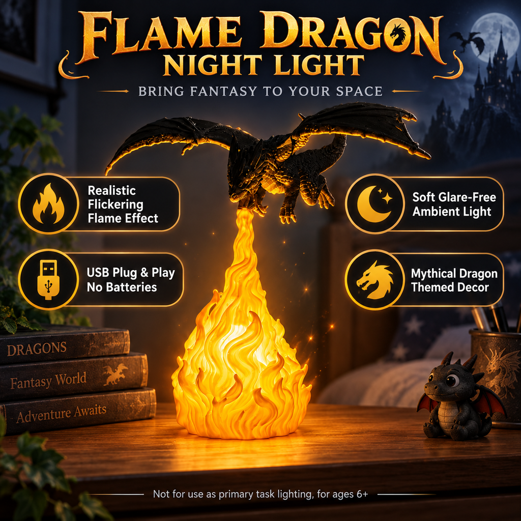 Charizard-shaped night light (with realistic fire-breathing effect)