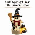 Handmade resin Halloween ghost figurine - with lantern decoration