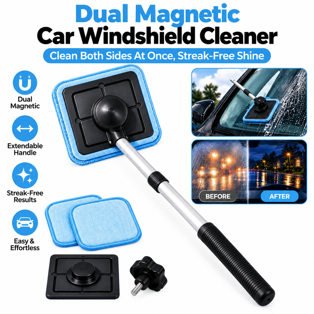 Magnetic Windshield Cleaning Tool