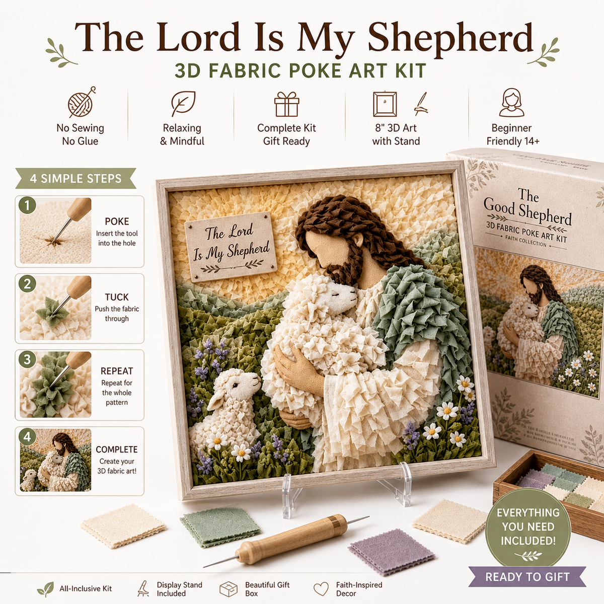 3D Christian Fabric Poke Art Kit
