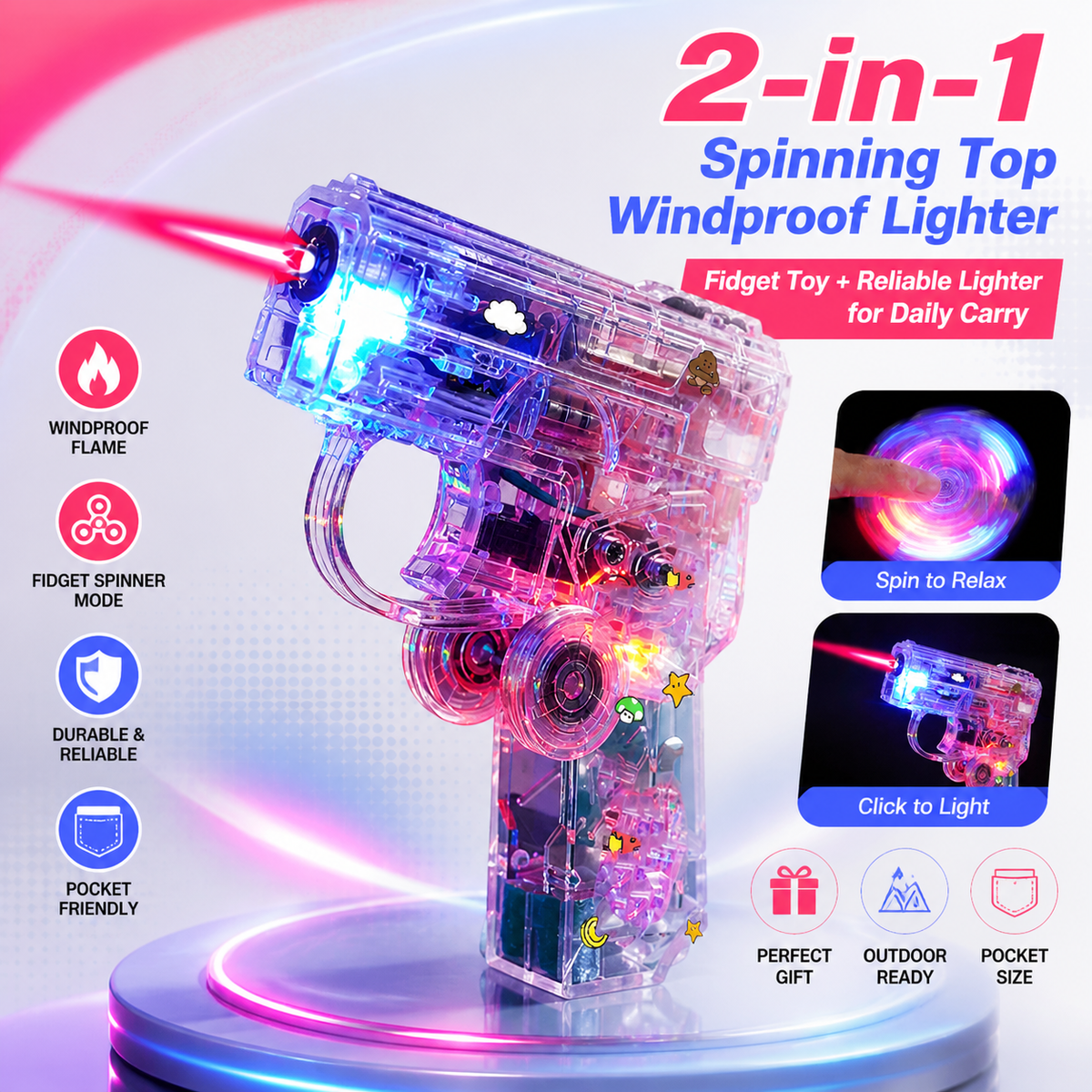 Foldable Fidget Spinner Lighter