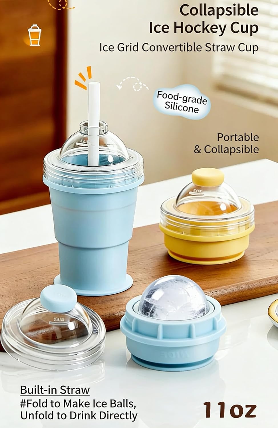 2-in-1 Collapsible Silicone Ice🧊 Ball Maker Cup