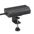 Space-Saving Clamp-on Power Strip 🔌 8/12-Port Desktop Edge Charging Station – Secure Grip Mounting with Surge Protection 💻
