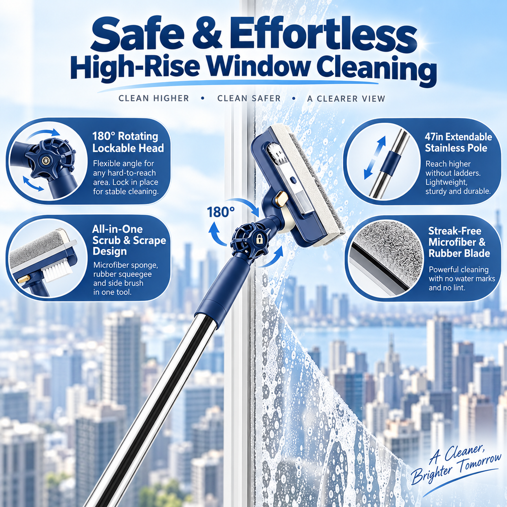 Telescopic window cleaning tool