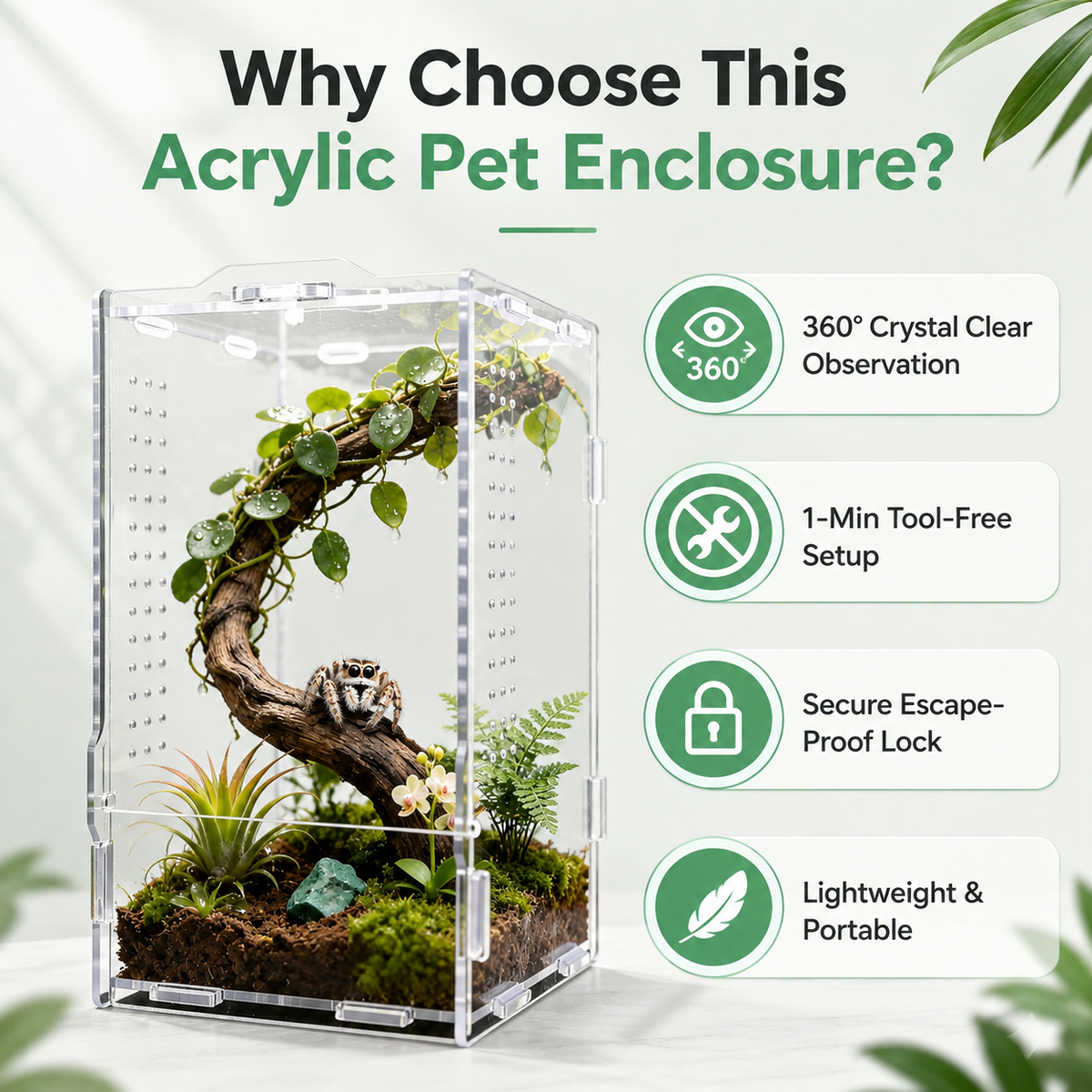 Acrylic insect breeding container