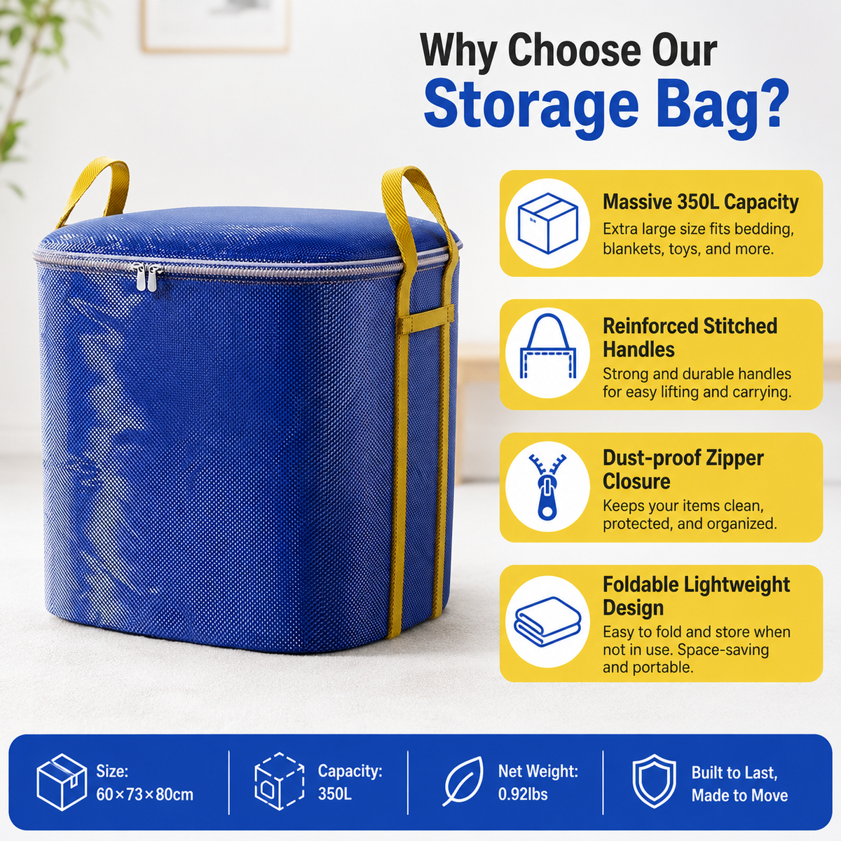 350-liter extra-large capacity storage bag