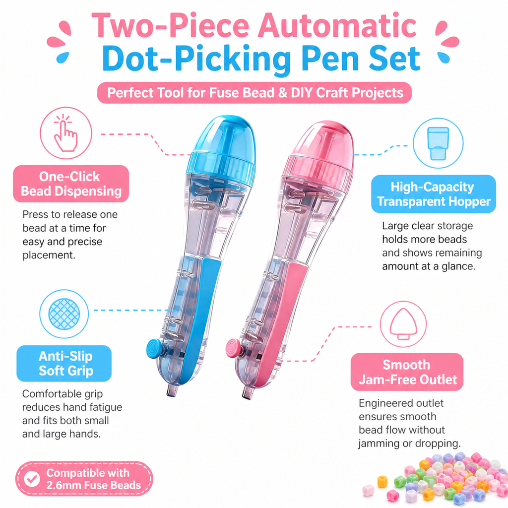 DIY Fuse Bead 2-Piece Set with Automatic Bead-Placing Pen