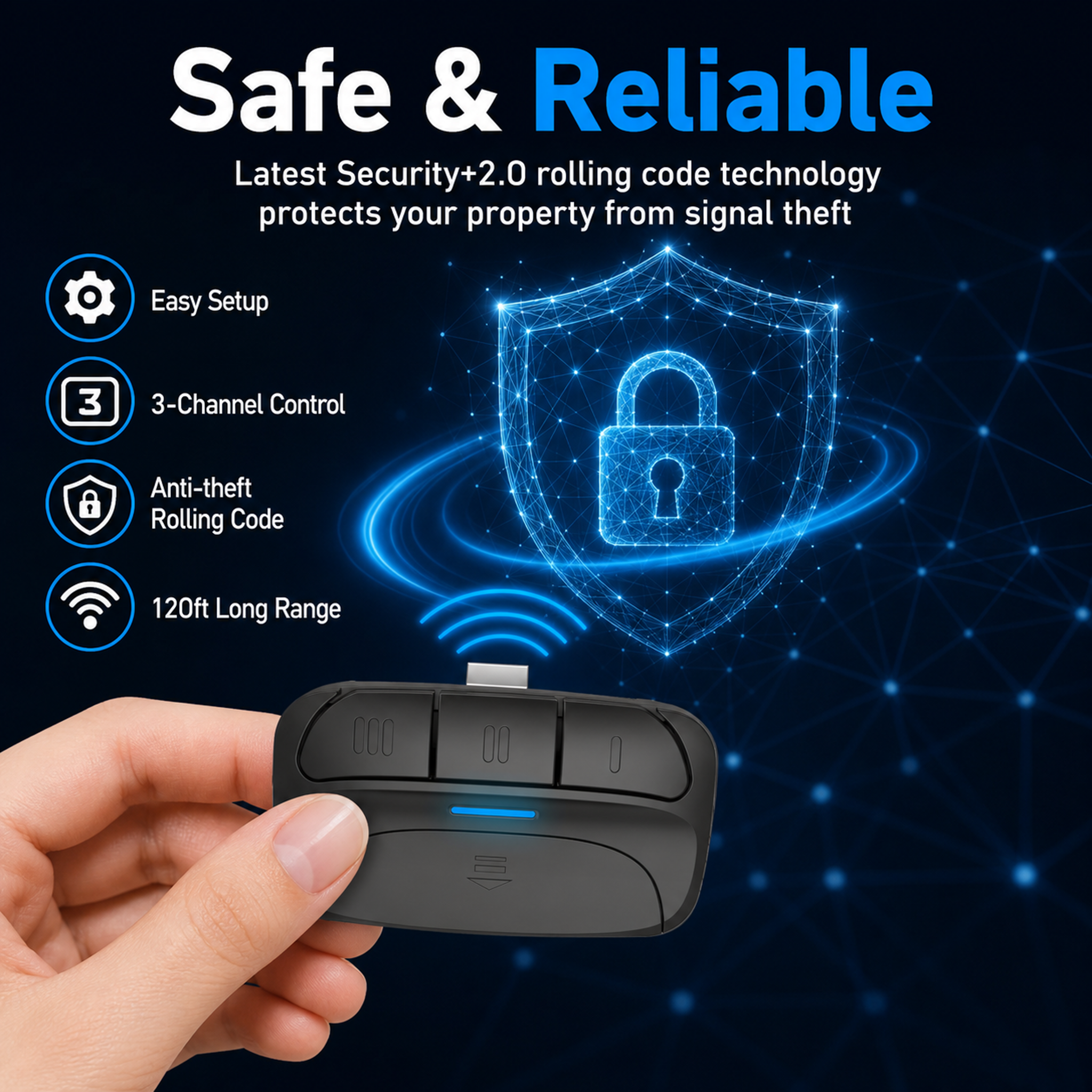 Multifunctional Garage Door Remote — Compatible with LiftMaster, Chamberlain, and Craftsman Garage Door Openers