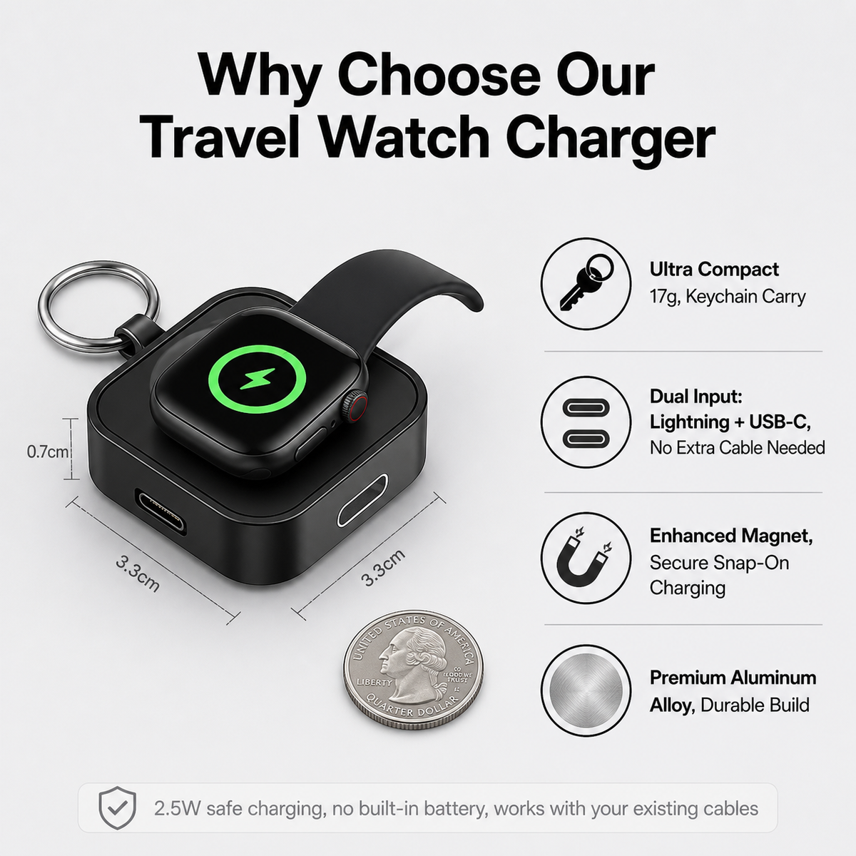 Watch charger: 2.5W magnetic wireless charger