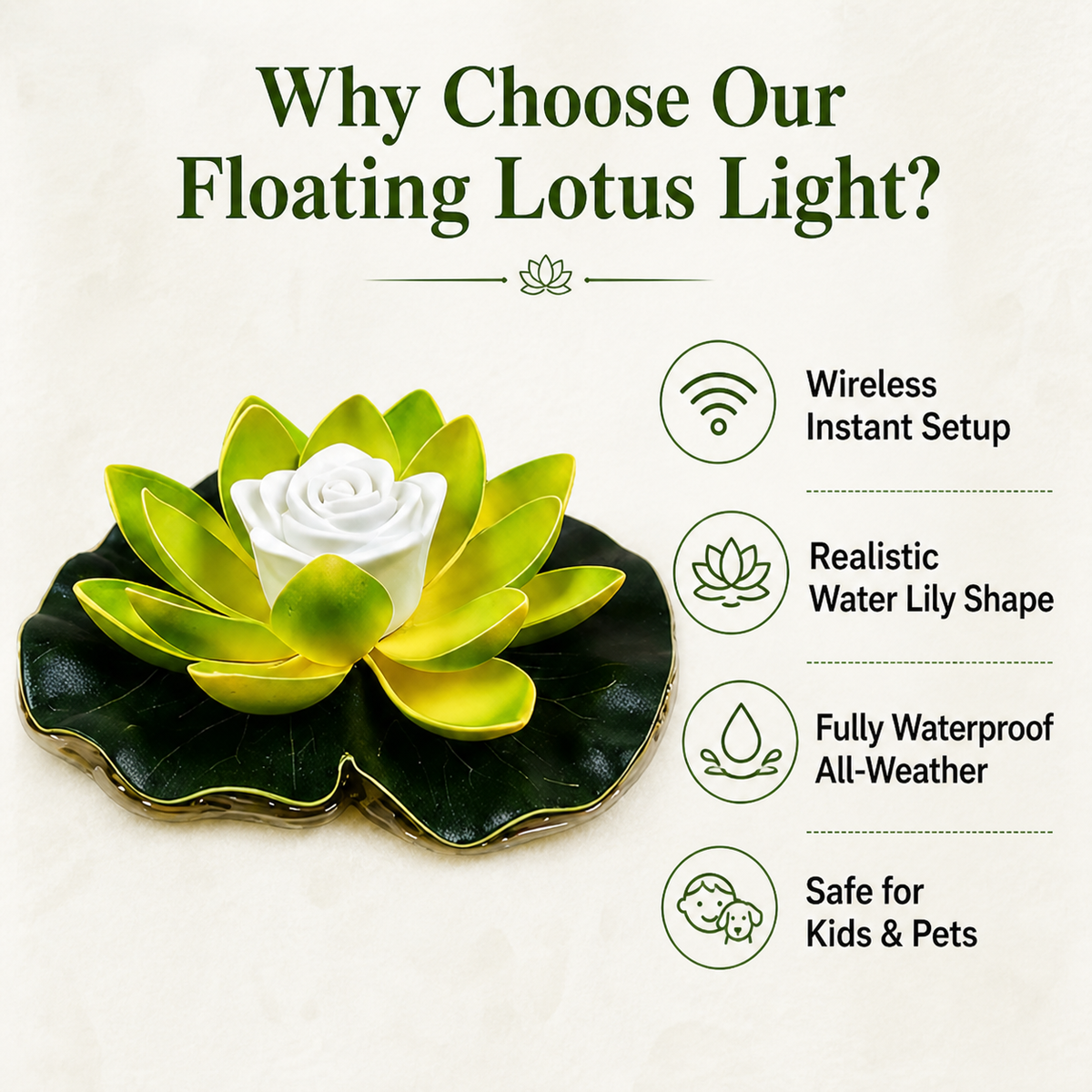 Floating LED lotus lamp