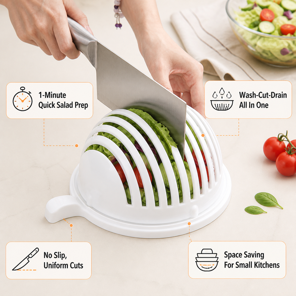 Fruit Salad Cutter Bowl with Strainer