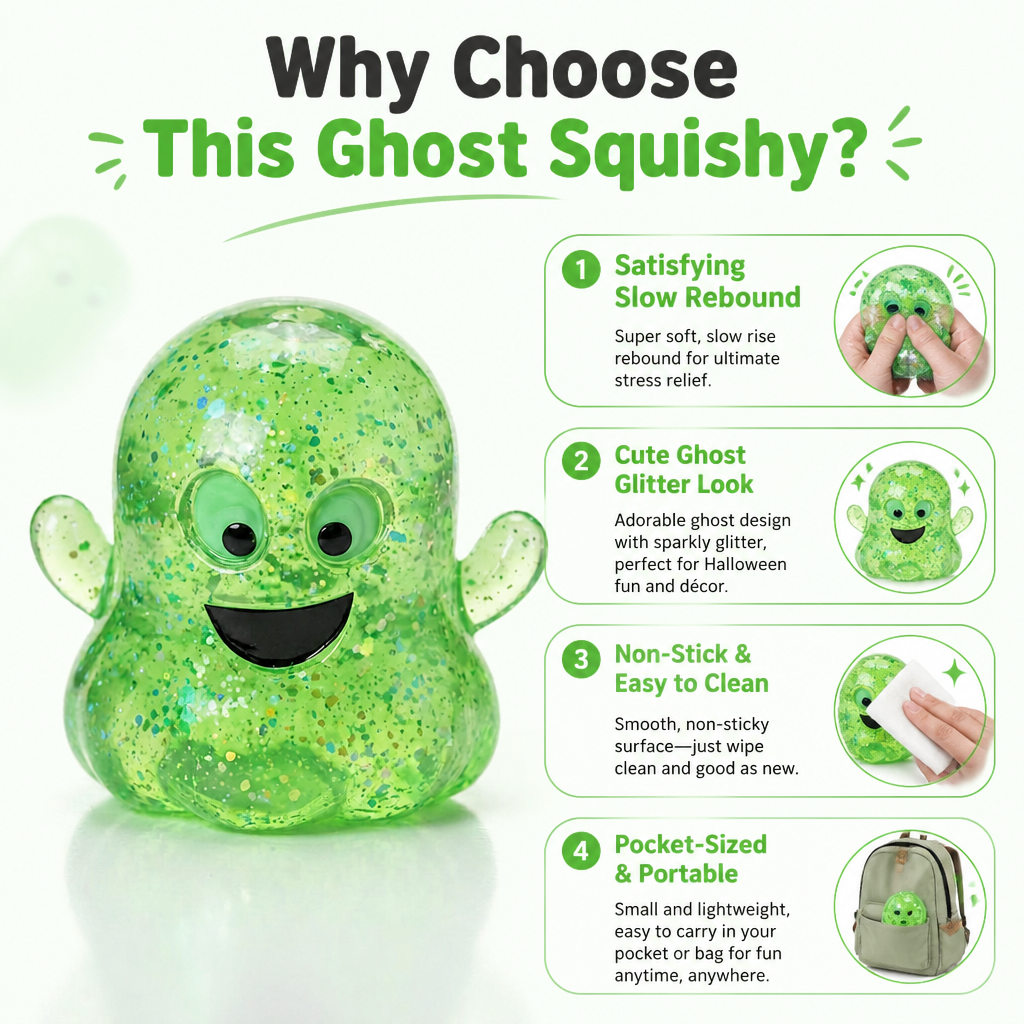 Stress-relieving ghost-shaped slow-rebound soft and cute fingertip toy