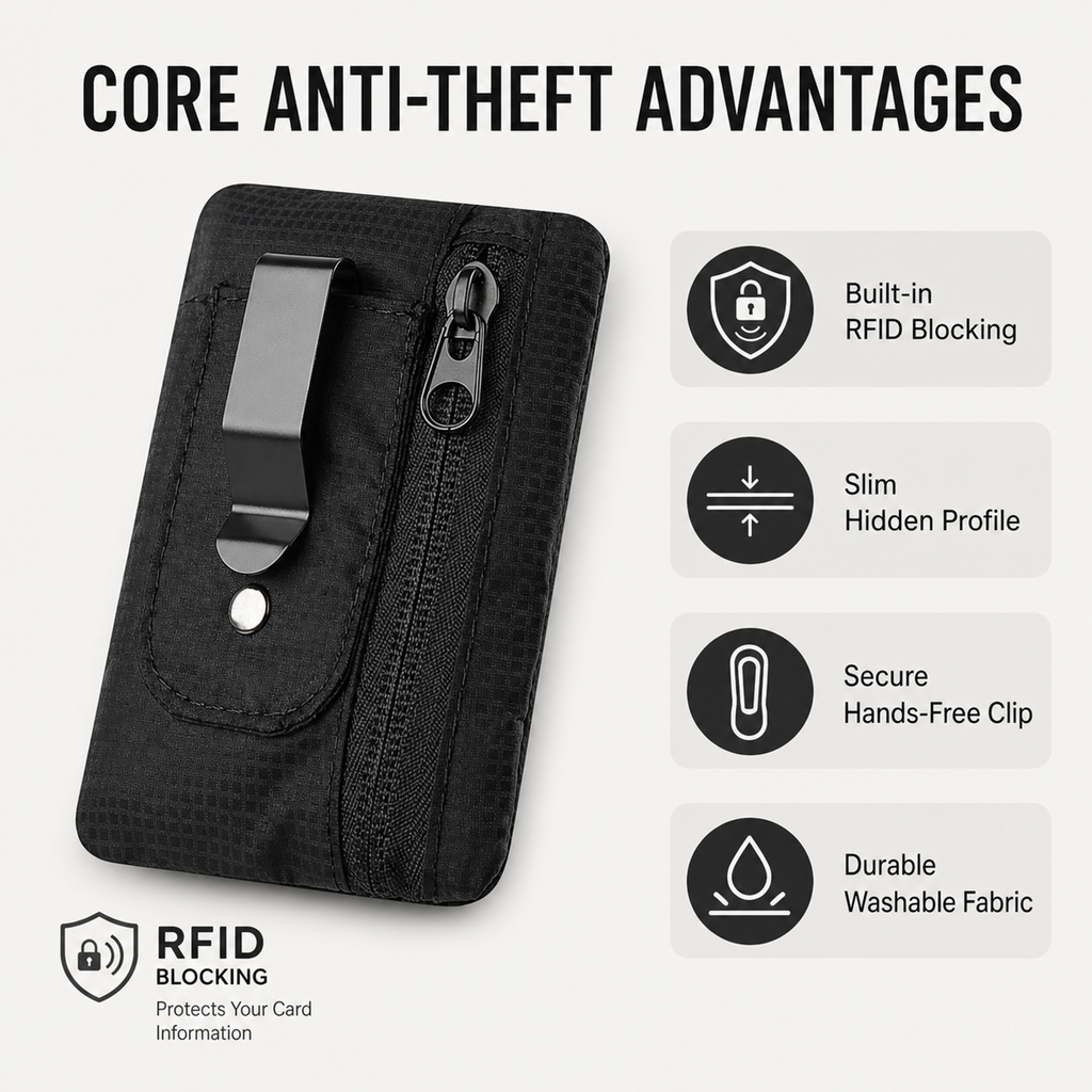 RFID-blocking travel wallet