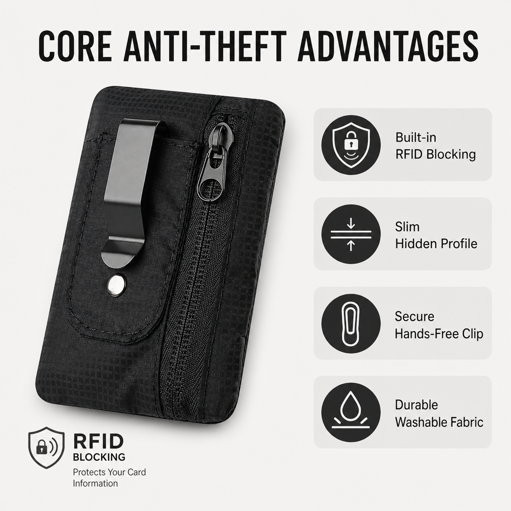 RFID-blocking travel wallet