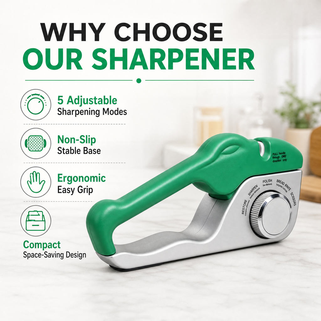 5-in-1 Adjustable Crocodile-Style Knife Sharpener