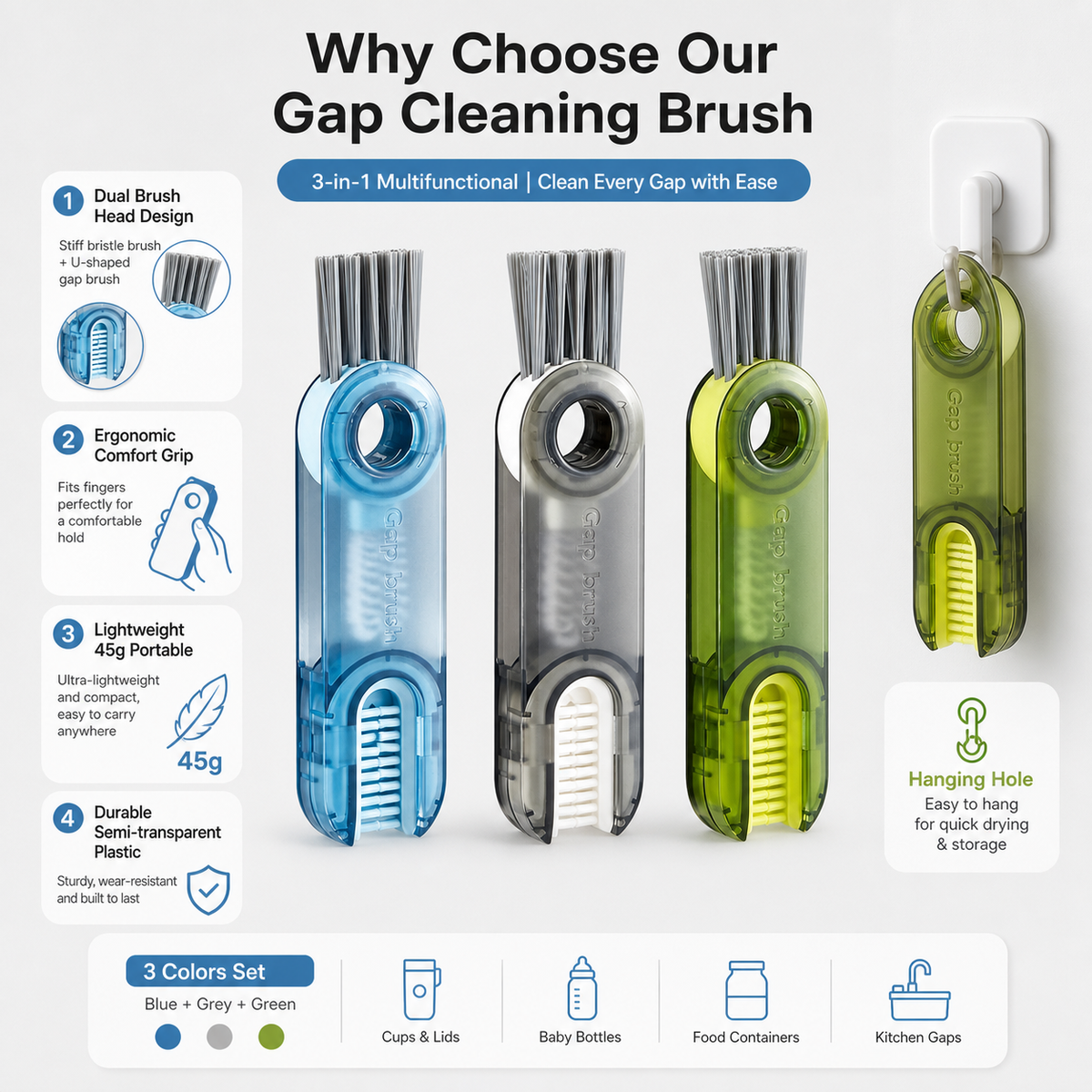 Multifunctional Gap Cleaning Brush