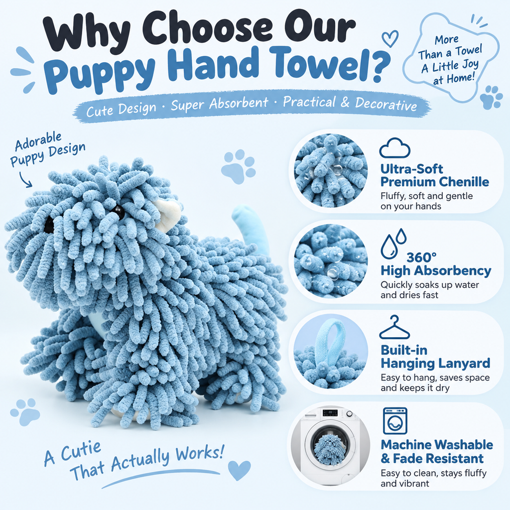 Puppy-shaped hand towel